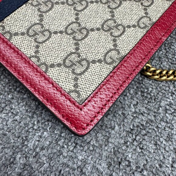 GUCCI Queen Margaret Brown&Red Canvas Shoulder Bag 685-071125 - Picture 6 of 13